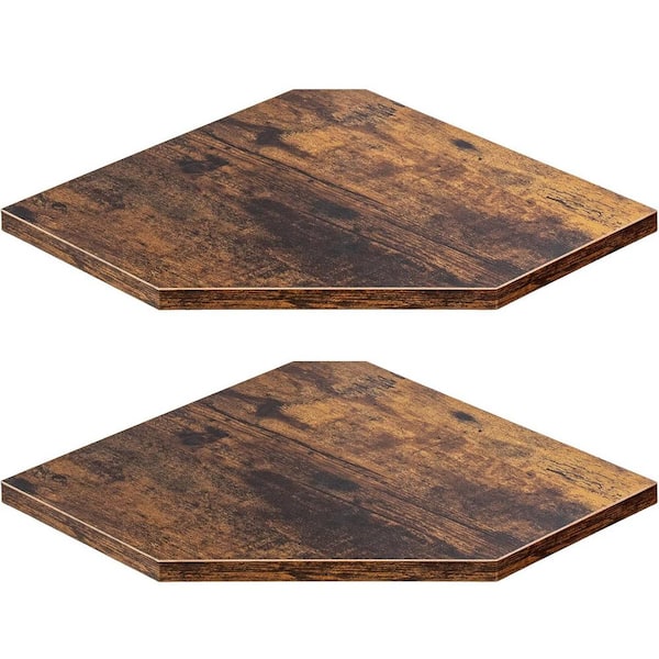 Unbranded 16.5 in. W x 10.4 in. D Brown Wood Floating Shelves for Wall Decor 2-Decorative Wall Shelf