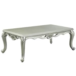 58 in. Champagne Finish Rectangle Wood Coffee Table