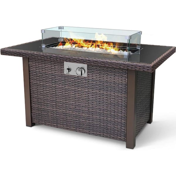 Sunneday 50,000 BTU Wicker-Woven Volcano Fire Table