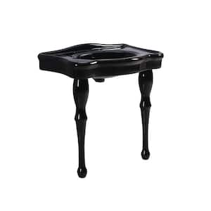 Console Table and Pedestal Legs Combo with 8 in. Center in Black