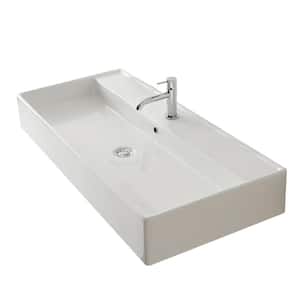 Teorema Wall Mounted and Vessel Sink in White