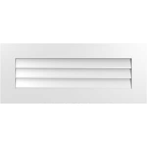 34 in. x 14 in. Vertical Surface Mount PVC Gable Vent: Decorative with Standard Frame