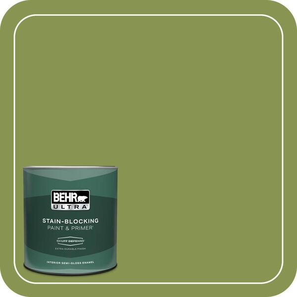 BEHR ULTRA 1 qt. #M350-6 Frog Extra Durable Semi-Gloss Enamel Interior Paint & Primer