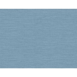 60.75 sq. ft. Slate Blue Libeco Embossed Vinyl Unpasted Wallpaper Roll