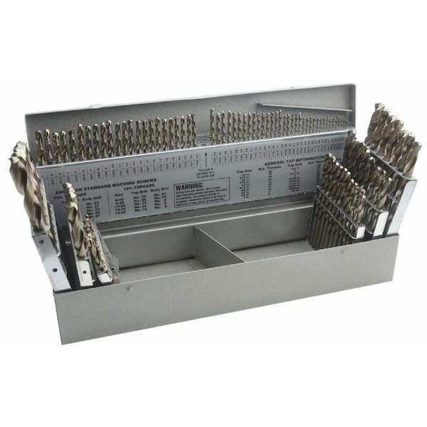 Triumph Twist Drill 1/16 in.-1/2 in. #1-#60 A-Z Bronze Oxide Cobalt Jobber Length Twist Drill Bit Set with Metal Index (115-Piece)