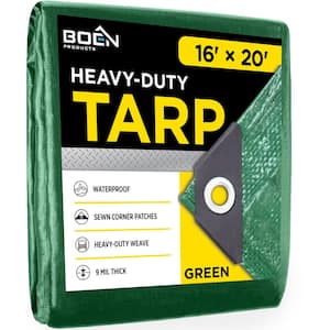 BOEN 50 ft. W x 100 ft. L Poly Green Tarp GT-50100 - The Home Depot