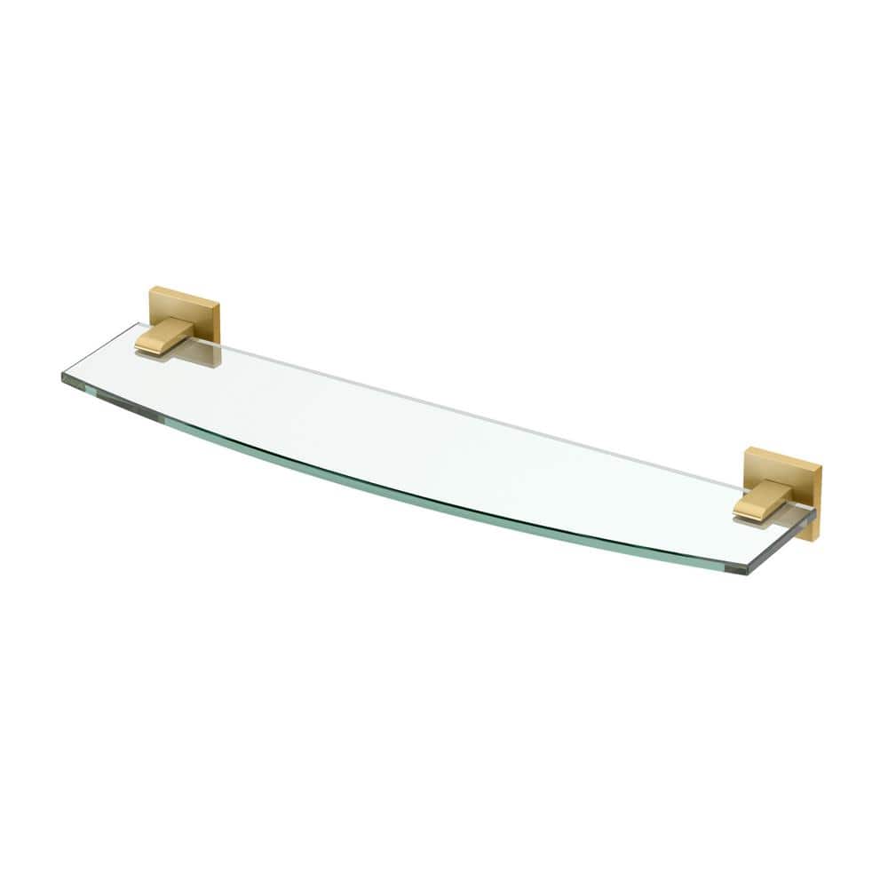 UPC 011296406605 product image for Elevate 20 in. W Glass Shelf in Brushed Brass | upcitemdb.com