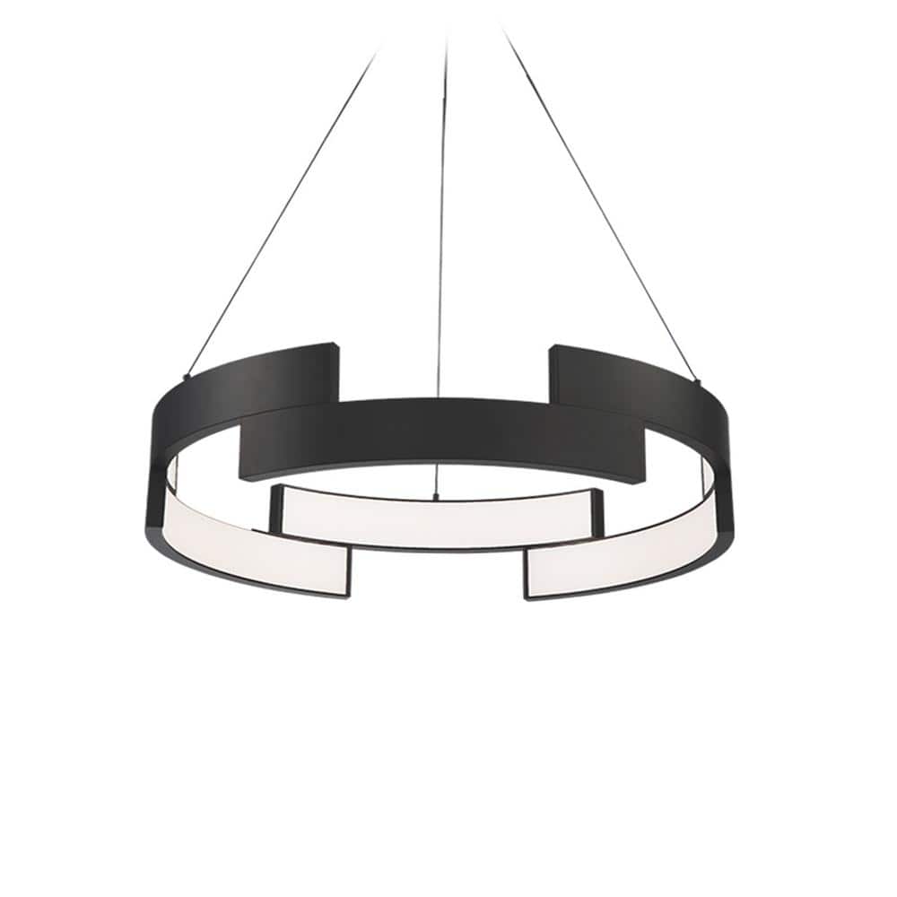 Sleek 38" Black Aluminum LED Pendant with Adjustable Height