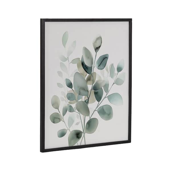 Kate and Laurel Gallery Modern Minimalist Botanical Watercolor by the Creative Bunch Studio Black Framed Art Print 16 in. x 20 in.