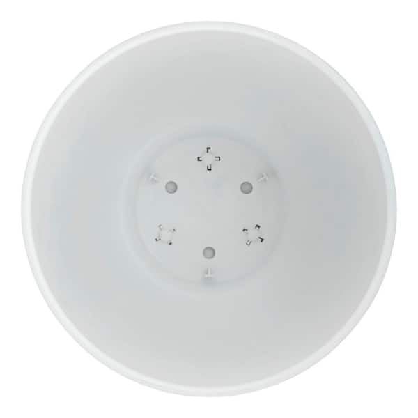 Vigoro Brighton Medium White Plastic Round Planter with Drainage