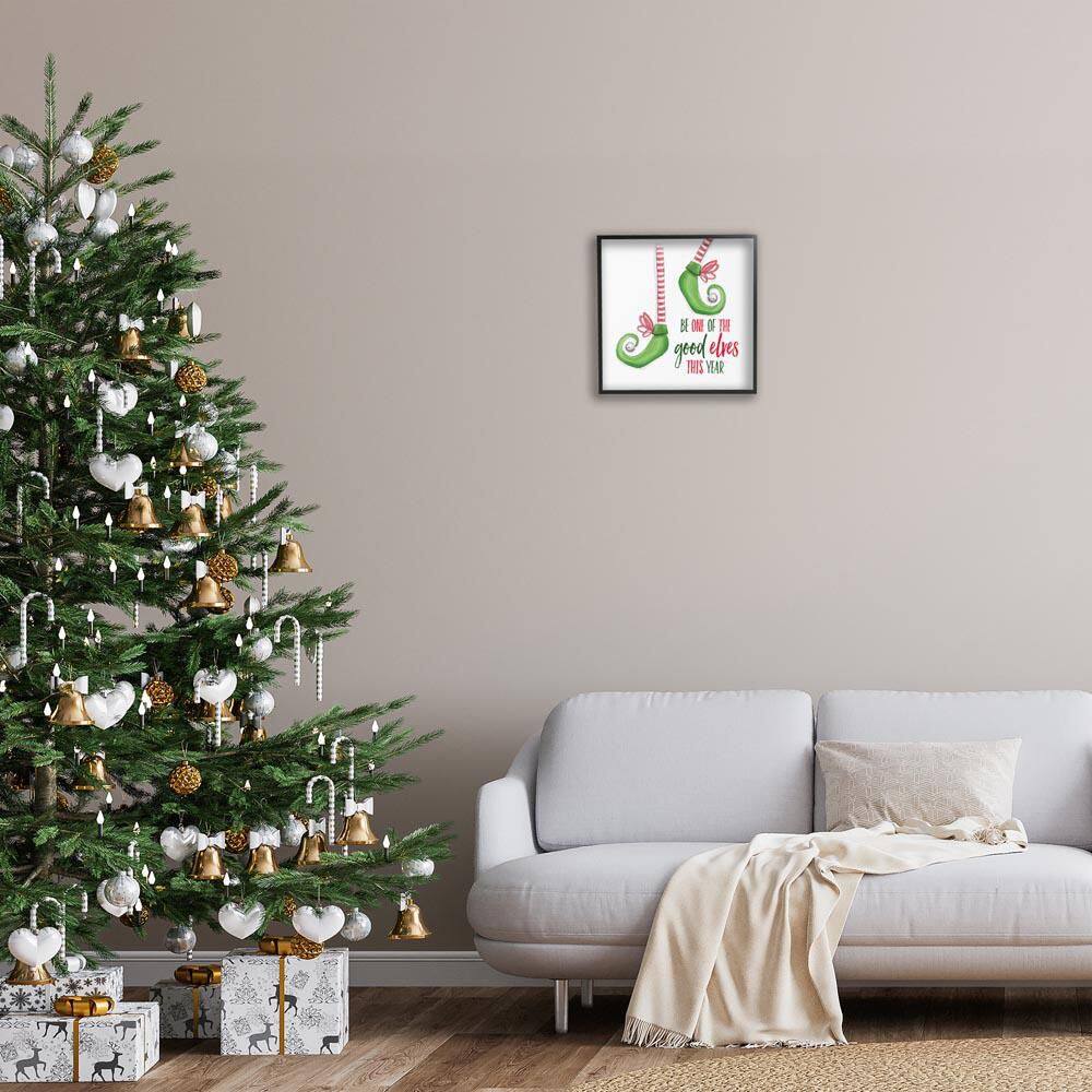 Festive Be a Good Elf by Dogwood Portfolio Black Framed Typography Giclee Art Print 17 in. x 17 in. price history on PriceWatchPro
