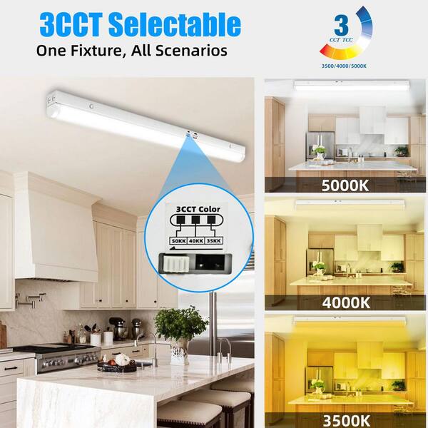 Strip Lights For Kitchen Colmeguna 8 Pack 3FT Ultra-Thin LED Batten ...
