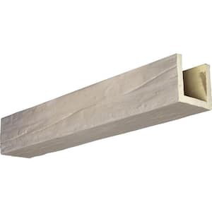 4 in. x 6 in. x 8 ft. 3-Sided (U-Beam) Riverwood White Washed Faux Wood Ceiling Beam