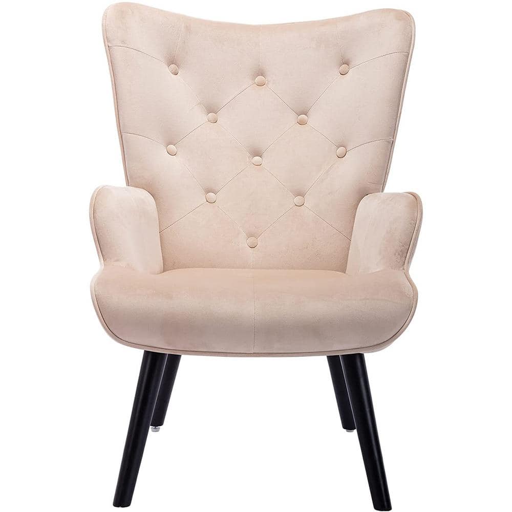 Coolmore Beige Upholstery Arm Chair for Living room or Bedroom (Set of 1)