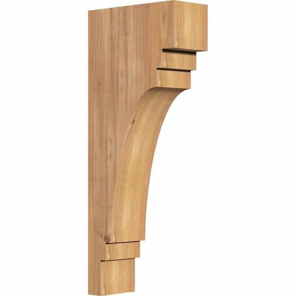 Ekena Millwork 3-1/2 in. x 8 in. x 20 in. Western Red Cedar Pescadero Smooth Corbel