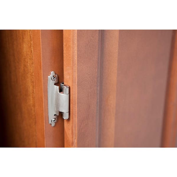 5 Pair Face Frame Variable Overlay Self-Closing Satin Nickel Cabinet Hinge (10-Pieces)