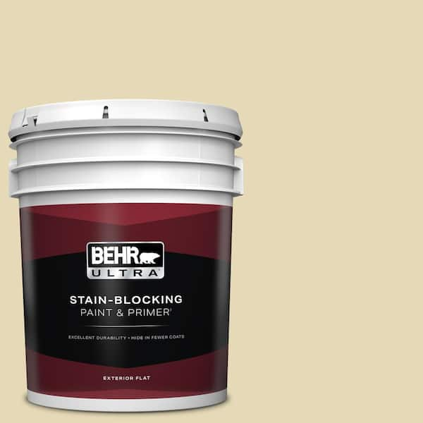 BEHR ULTRA 5 gal. #PPU8-13 Lemon Balm Flat Exterior Paint & Primer