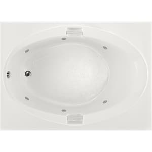 Studio 60 in. Acrylic Rectangular Drop-In Whirlpool Bathtub in White