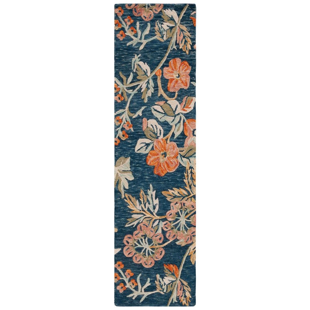Aspen 2 ft. x 9 ft. Blue/Orange Eclectic Floral Runner Rug price history on PriceWatchPro