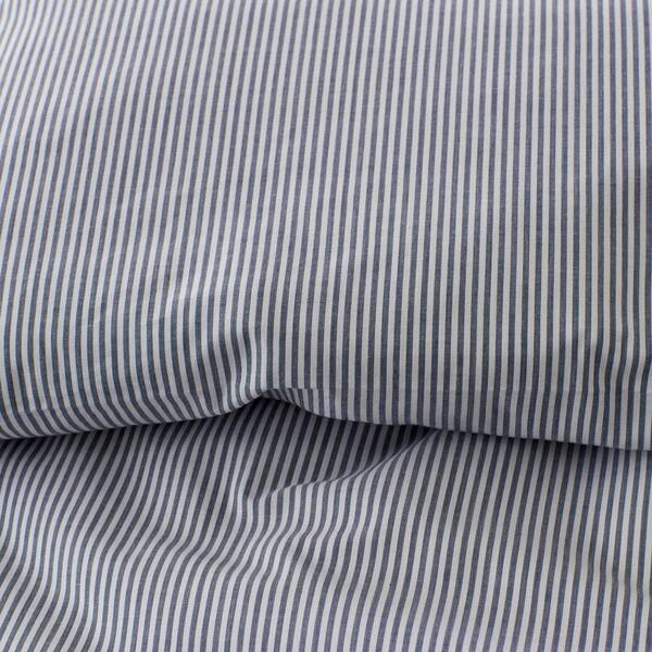 Company Cotton Stripe Yarn-Dyed White/Blue Cotton Percale Full Fitted Sheet