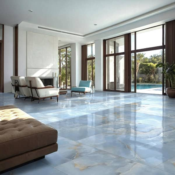 Agua Linda 24 in. x 48 in. Polished Onyx Look Porcelain Floor and Wall Tile (16 sq. ft./Case)