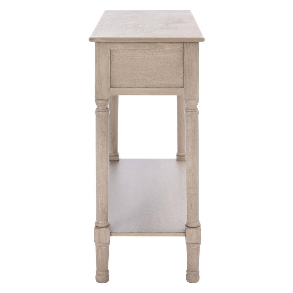 Greige Wood 2-Drawer Console Table with Storage