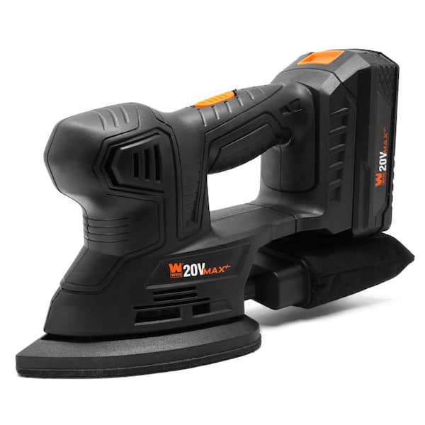 WEN 20401 20-Volt Max Cordless Detailing Palm Sander with 2.0 Ah Lithium-Ion Battery and Charger - 1