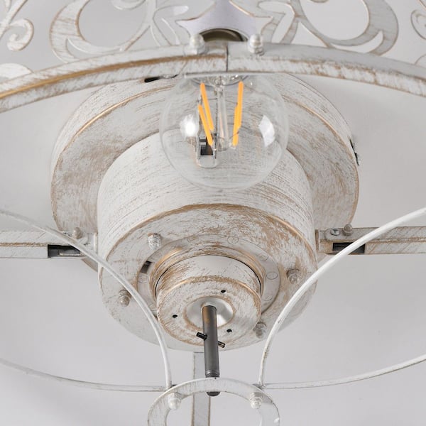 Genoci 20.1 in. Indoor Distressed White Farmhouse Caged Ceiling