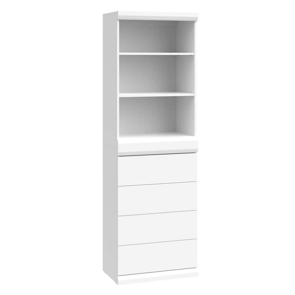 Mosaics 25.51 in. W White 3-Shelf 4-Drawer Wood Closet System price history on PriceWatchPro