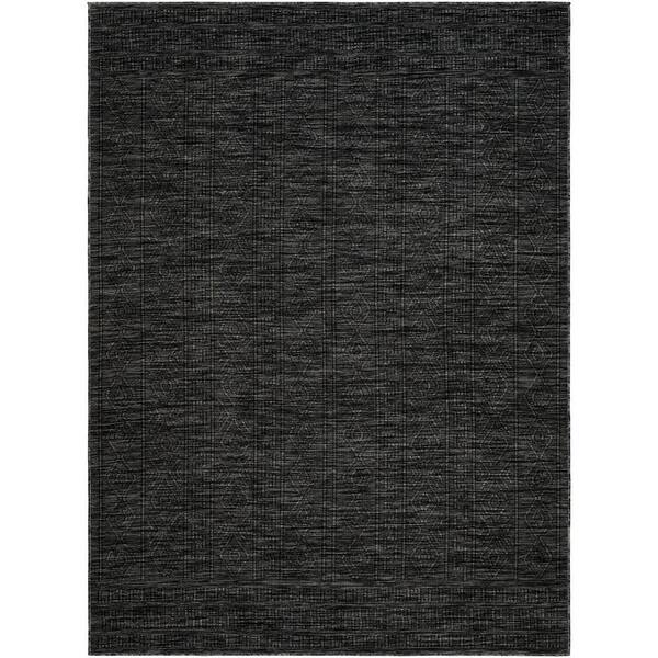 Livabliss Terrace Black Solid 7 ft. x 9 ft. Indoor/Outdoor Area Rug