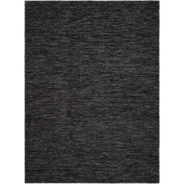 Livabliss Terrace Black Solid 9 ft. x 12 ft. Indoor/Outdoor Area Rug