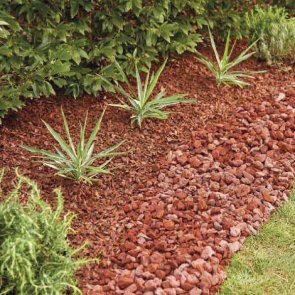 Red Bagged Recycled Rubber Mulch, Wood Chip Ground Cover Home Depot