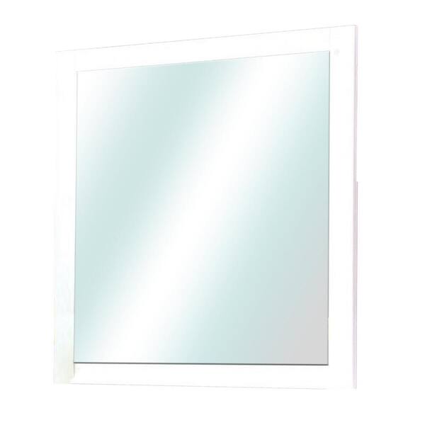 Medium Rectangle White Classic Mirror (36 in. H x 32.25 in. W)