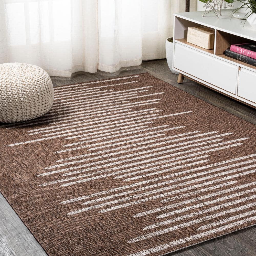 JONATHAN Y Zolak Berber Stripe Geometric Brown/Beige 3 ft. x 5 ft ...