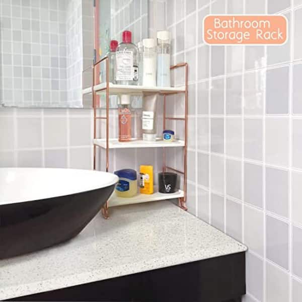Dyiom 2 Tier Bathroom Countertop Organizer, Stainless Steel Sink Storage  Shelf, Waterproof and Rustproof, B0B3F5FYQ2 - The Home Depot