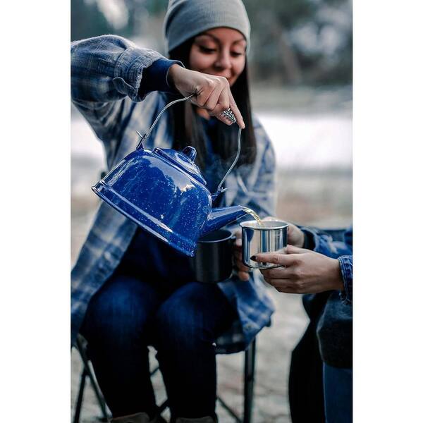 Adrinfly 10-Cup Enamel Coated Steel Stovetop Gas Campfire Kettle