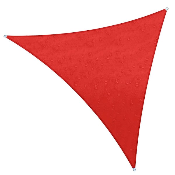 COLOURTREE 12 ft. x 12 ft. 220 GSM Waterproof Red Triangle Sun Shade Sail Screen Canopy, Outdoor Patio and Pergola Cover