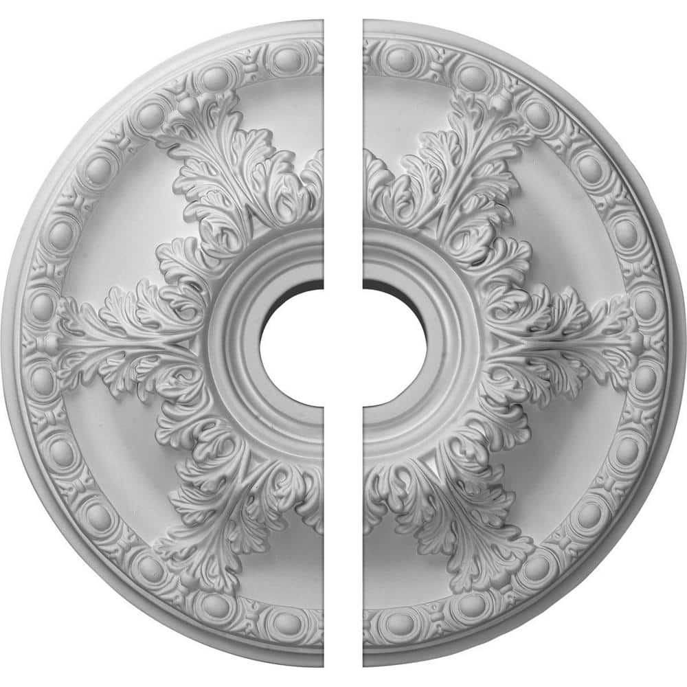 Ekena Millwork 19 in. x 3-1/2 in. x 1-1/2 in. Granada Urethane Ceiling Medallion, 2-Piece (Fits Canopies up to 7-1/8 in.)