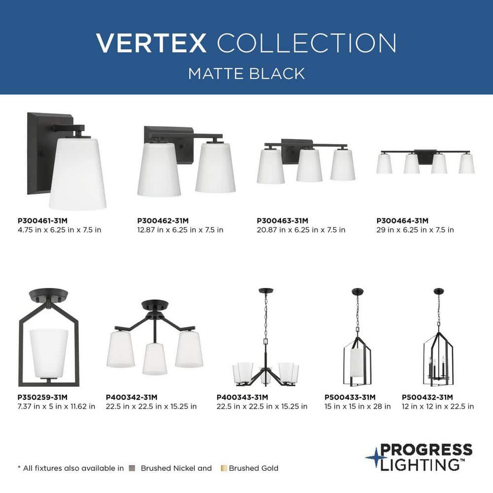 Vertex Matte Black Angular Five Light Chandelier