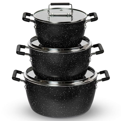 J&V Textiles Kitchen Sense 6-Piece Stainless Steel Casserole Set Pots and  Lids 8941 - The Home Depot