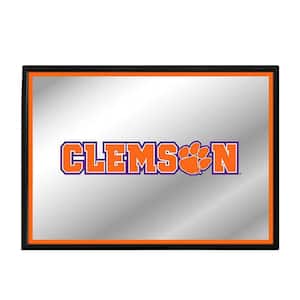 28 in. X 19 in. Clemson Tigers Framed Mirrored Decorative Sign