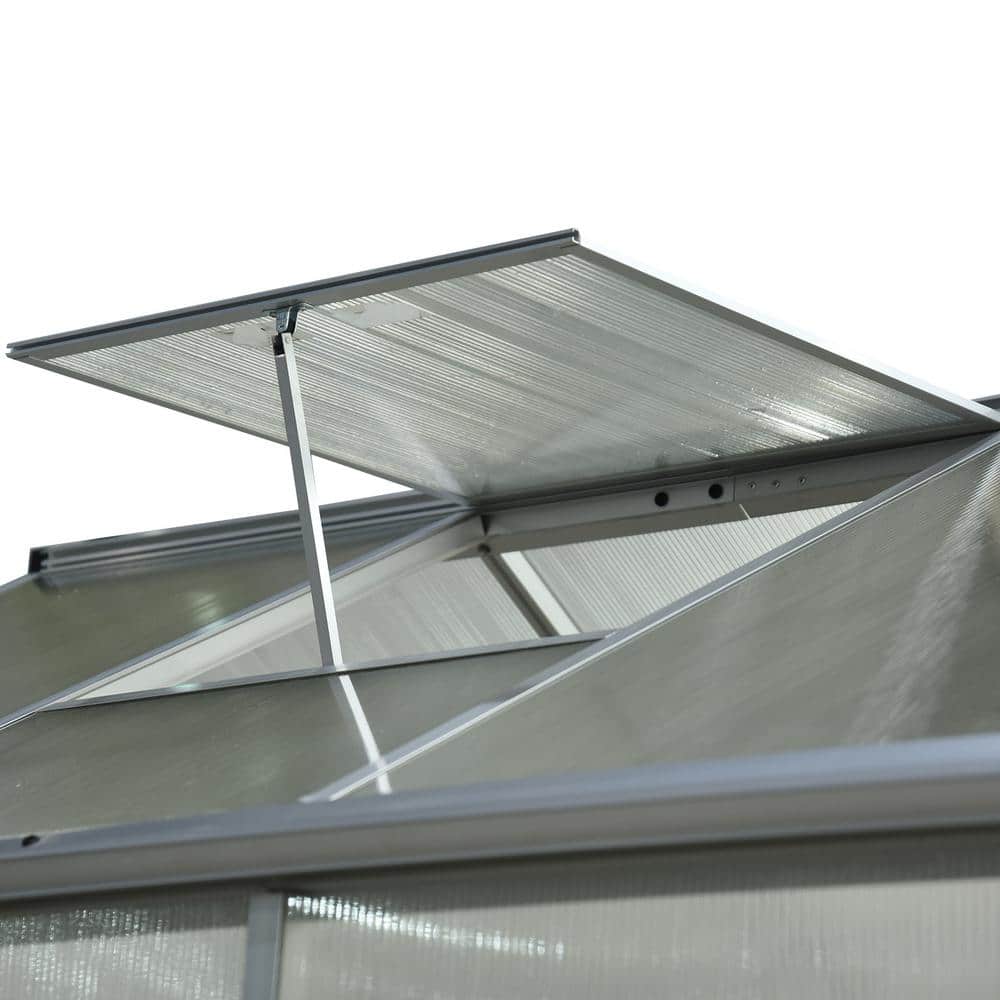 Outsunny 10' x 6' Polycarbonate Walk-In Greenhouse with Roof Vent