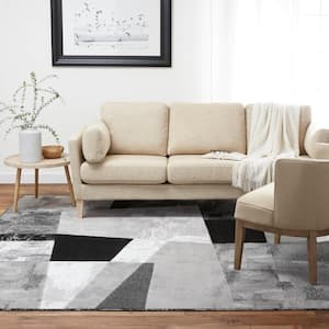 Catalina Grey/Black 5 ft. x 7 ft. Geometric Area Rug