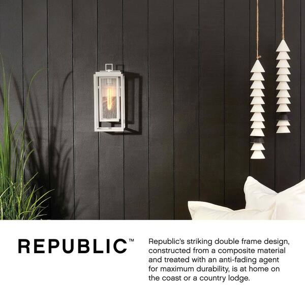 HINKLEY - Republic 1-Light LED Satin Nickel Hardwired Outdoor Wall Lantern Sconce
