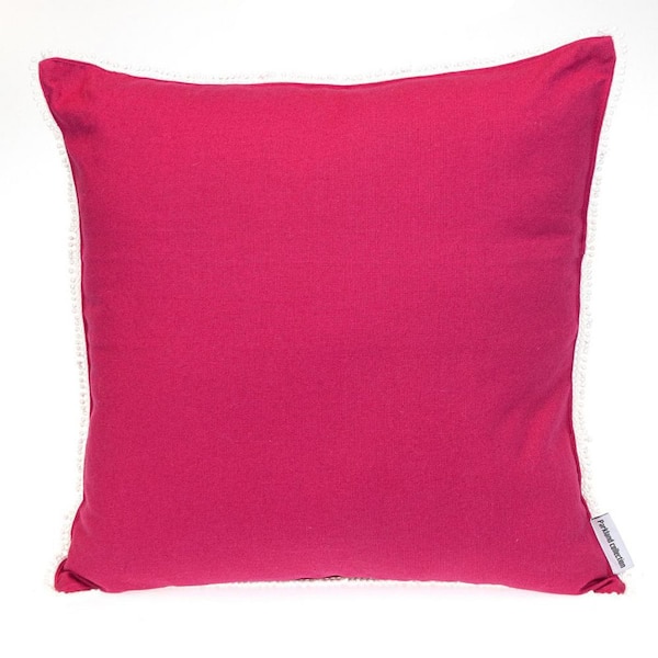 Pink Solid Polyester 16 in. X 16 in. Throw Pillow