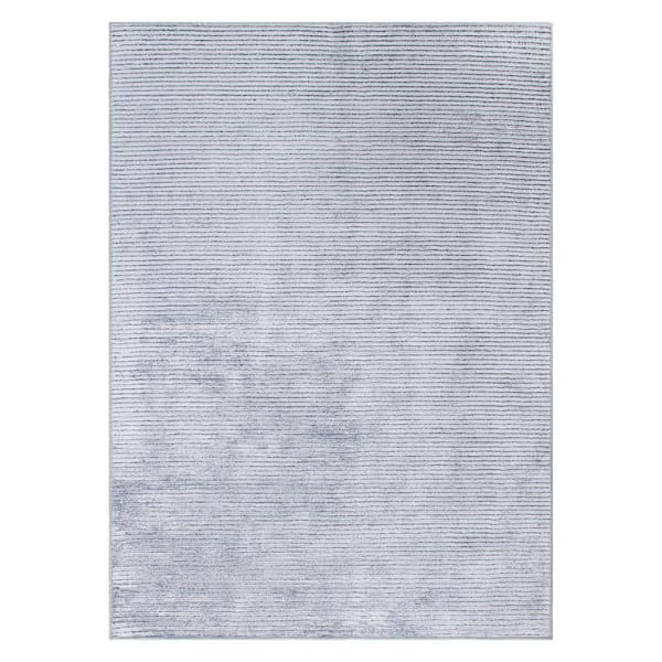 World Rug Gallery Contemporary Distressed Stripe Machine Washable 3'3"x5' Gray Area Rug