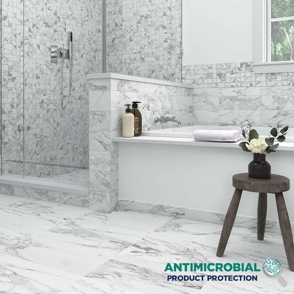 EpicClean Milton Arabescato Marble 12 in. x 24 in. Glazed Porcelain Floor and Wall Tile (15.6 sq. ft./Case)