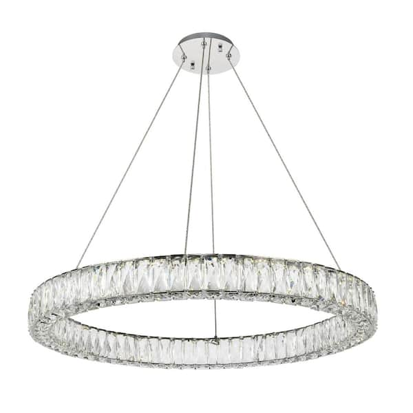 Finesse Decor Crystal Elegance 3 Rectangles, 100-Watt Integrated LED  Chandelier in Chrome CH-415-RE - The Home Depot