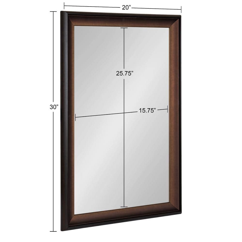 Gotley 20x30 Bronze Rectangular Wall Mirror with Scooped Frame