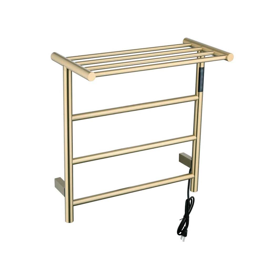 3-Bar Stainless Steel Electric Towel Warmer with Top Shelf, Adjustable Heat, LED Display & Timer in Gold price history on PriceWatchPro